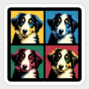 Pop Retro Border Collie Art Painting - Cute Puppy Sticker